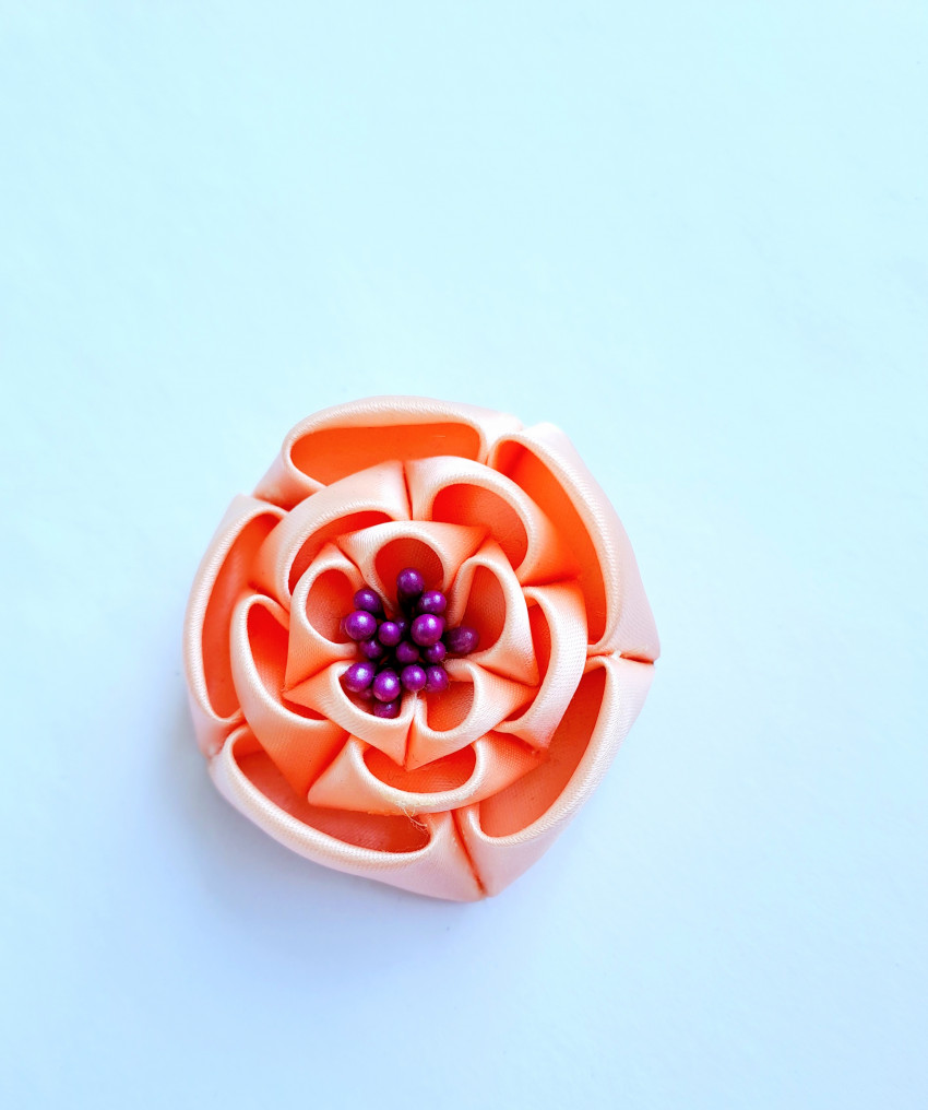 八重山茶花扣飾-橙-正面